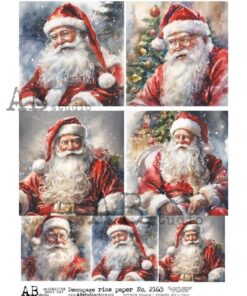Hârtie de orez – Portrait of Santa Claus - A4