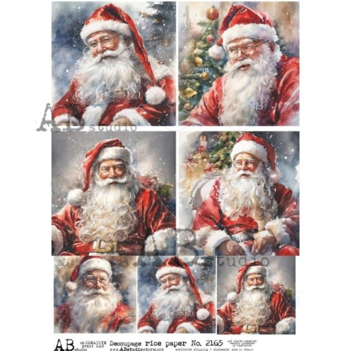Hârtie de orez – Portrait of Santa Claus - A4 1