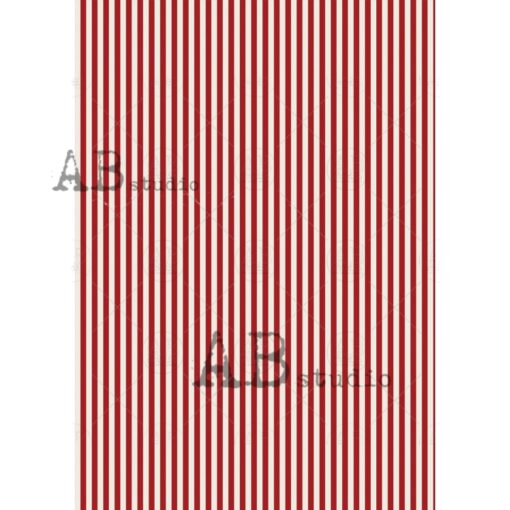 Hârtie de orez – Red & White Stripes - A4 1