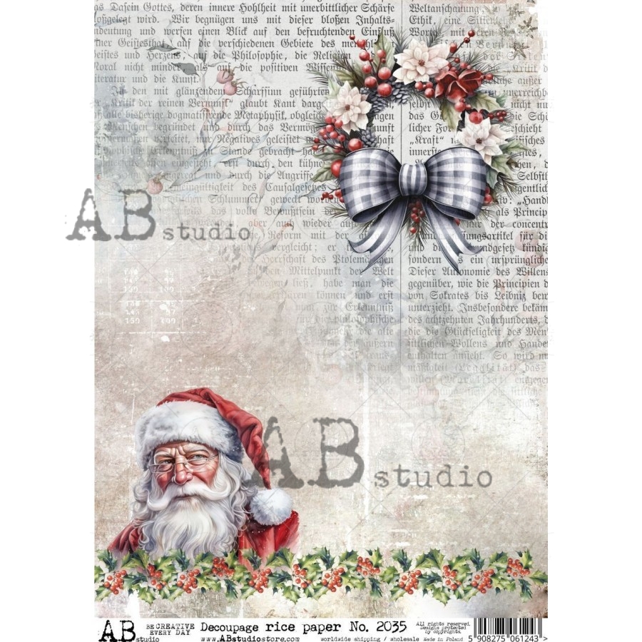 Hârtie de orez – Santa - A4 1 Hârtie de orez – Santa - A4