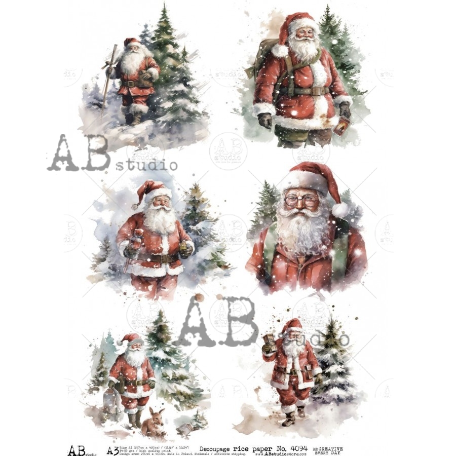 Hârtie de orez – Santa Claus - A3 1 Hârtie de orez – Santa Claus - A3