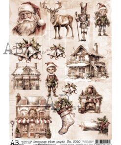 Hârtie de orez – Santa's Friends - A4