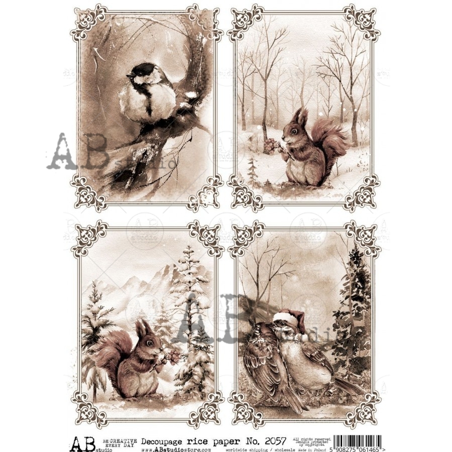 Hârtie de orez – Scenes from Forest - A4 1 Hârtie de orez – Scenes from Forest - A4