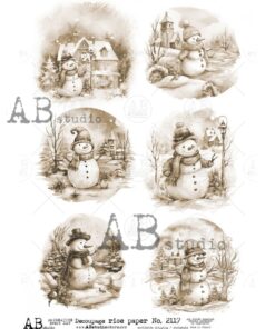 Hârtie de orez – Snowman - A4