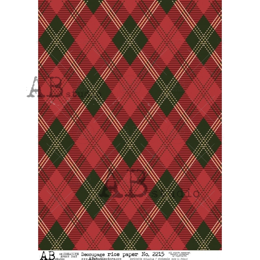 Hârtie de orez – Tartan Pattern - A4 1 Hârtie de orez – Tartan Pattern - A4