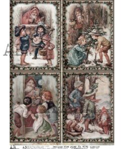 Hârtie de orez – Vintage Christmas - A3
