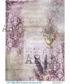 Hârtie de orez – Vintage Lavender 2 - A4