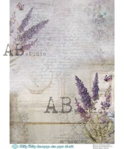 Hârtie de orez – Vintage Lavender - A4