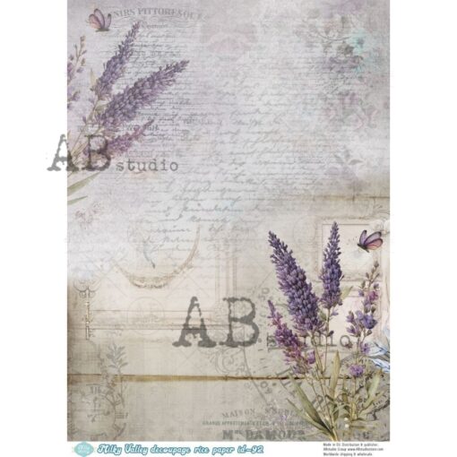 Hârtie de orez – Vintage Lavender - A4 1