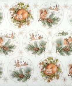 Hârtie de orez – Winter Animals - 32x45 cm