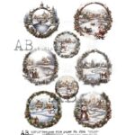 Hârtie de orez – Winter Medallions - A4