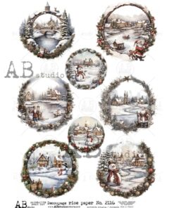 Hârtie de orez – Winter Medallions - A4