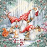 Șervețel - Gnomes snowy forest - 33x33 cm