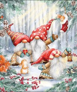 Șervețel - Gnomes snowy forest - 33x33 cm