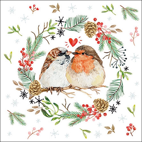 Șervețel - Sparrow and Robin - 33x33 cm 1 Șervețel - Sparrow and Robin - 33x33 cm