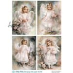 Hârtie de orez - Angel girl portrait 4 - A4