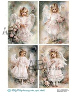 Hârtie de orez - Angel girl portrait 4 - A4