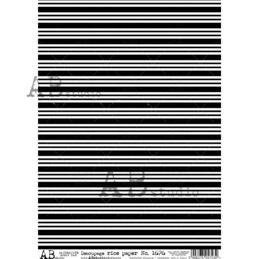 Hârtie de orez - Black and White Stripes - A4 1