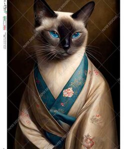 Hârtie de orez - Cat portrait - A4