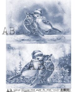 Hârtie de orez - Christmas Blue 2 - A4