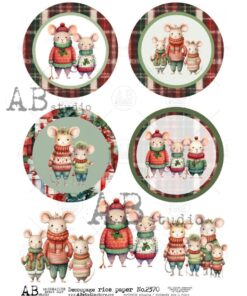 Hârtie de orez - Christmas Mouse - A4
