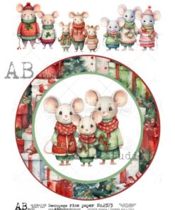 Hârtie de orez - Christmas Mouse time - A4