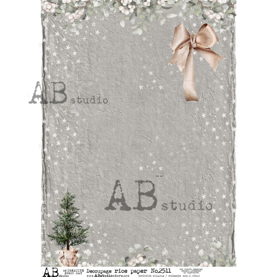 Hârtie de orez - Christmas stars - A4 1 Hârtie de orez - Christmas stars - A4