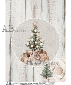 Hârtie de orez - Christmas tree time - A4