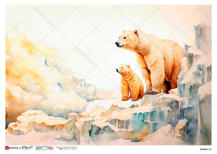 Hârtie de orez - Dreamy polar bears - A4 1 Hârtie de orez - Dreamy polar bears - A4