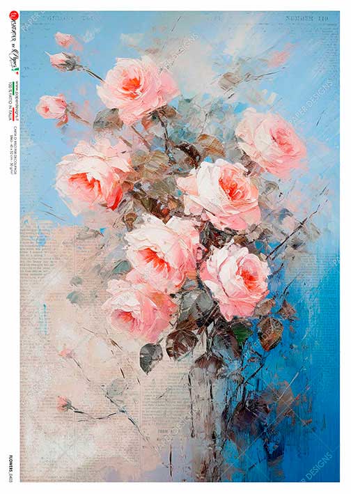 Hârtie de orez - Roses dream - A4 1 Hârtie de orez - Roses dream - A4