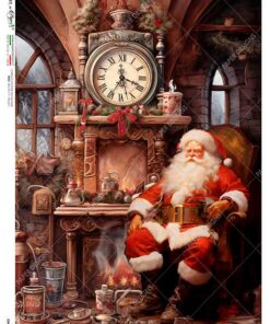 Hârtie de orez - Santa in his Workshop - A5