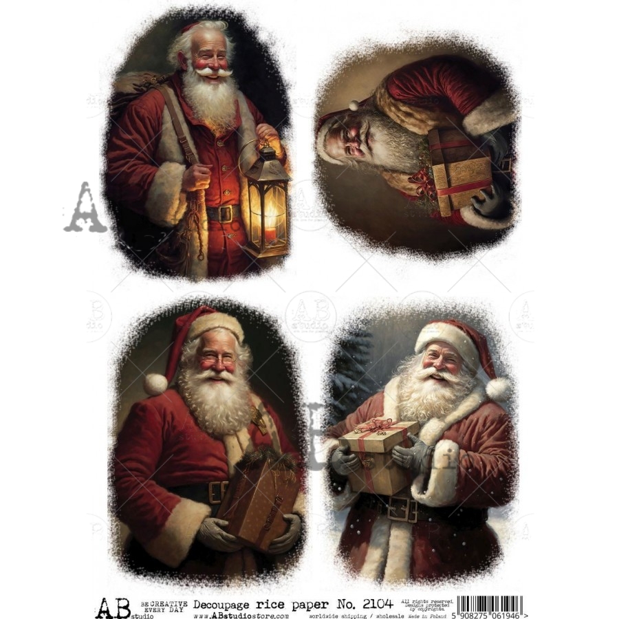 Hârtie de orez - Santa's happiness - A4 1 Hârtie de orez - Santa's happiness - A4