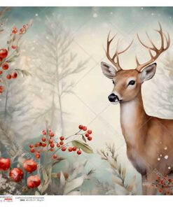 Hârtie de orez - The beauty of deer - A4