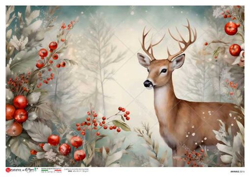 Hârtie de orez - The beauty of deer - A4 1