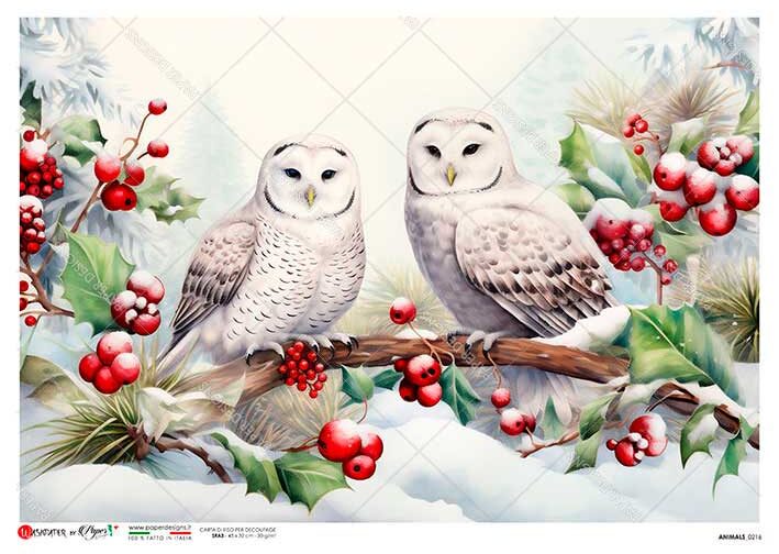 Hârtie de orez - The beauty of owl - A4 1 Hârtie de orez - The beauty of owl - A4