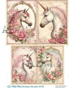Hârtie de orez - Unicorn dreams - A4