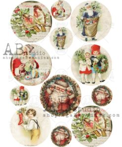 Hârtie de orez - Vintage Christmas - A4