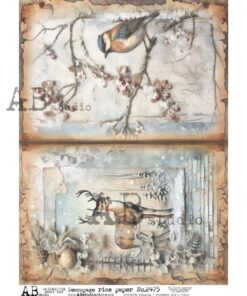 Hârtie de orez - Vintage painting - A4