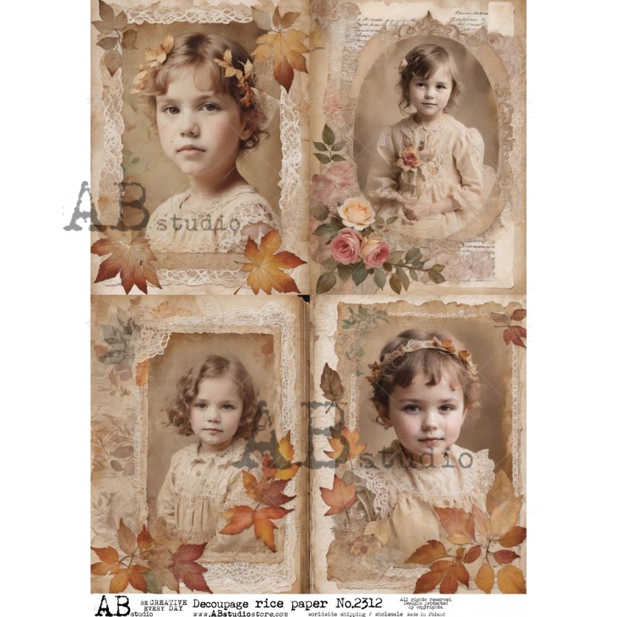 Hârtie de orez - Vintage portrets 4 - A4 1 Hârtie de orez - Vintage portrets 4 - A4