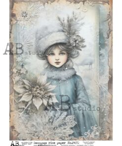Hârtie de orez - Winter Portrait - A4