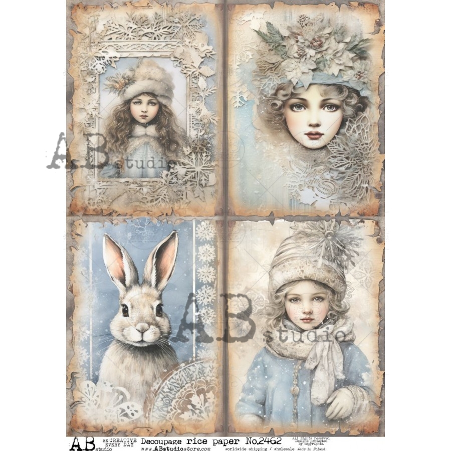 Hârtie de orez - Winter Portraits - A4 1 Hârtie de orez - Winter Portraits - A4