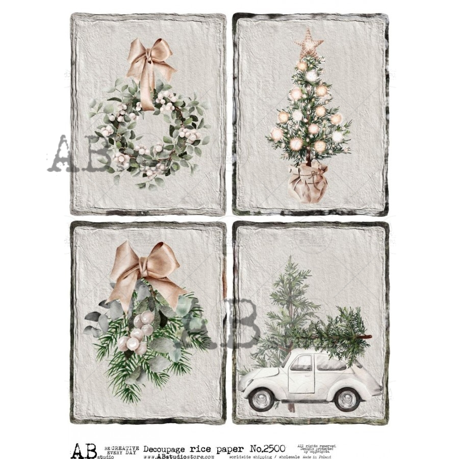 Hârtie de orez - Winter Wishes - 4 - A4 1 Hârtie de orez - Winter Wishes - 4 - A4
