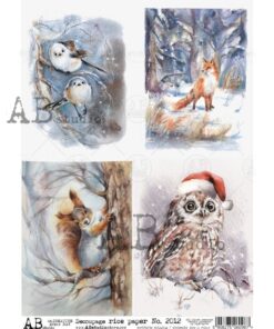 Hârtie de orez - Winter in forest - A4