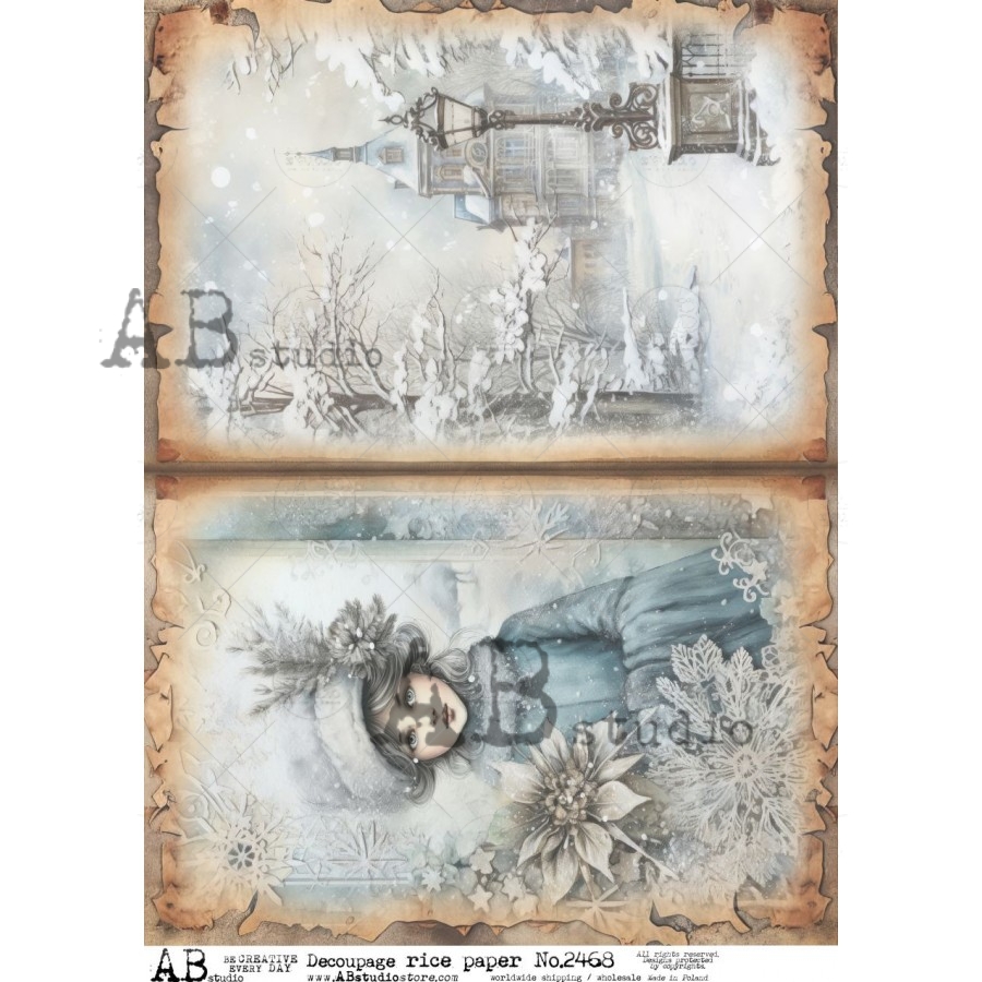 Hârtie de orez - Winter inspiration - A4 1 Hârtie de orez - Winter inspiration - A4
