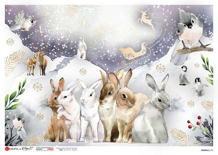 Hârtie de orez - Winter magic - A4 1 Hârtie de orez - Winter magic - A4