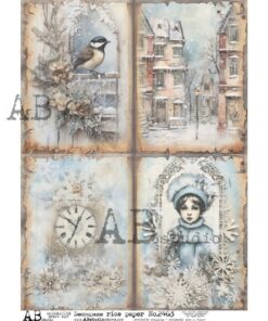 Hârtie de orez - Winter scene 4 - A4