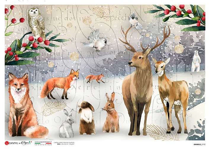 Hârtie de orez - Winter story - A5 1 Hârtie de orez - Winter story - A5