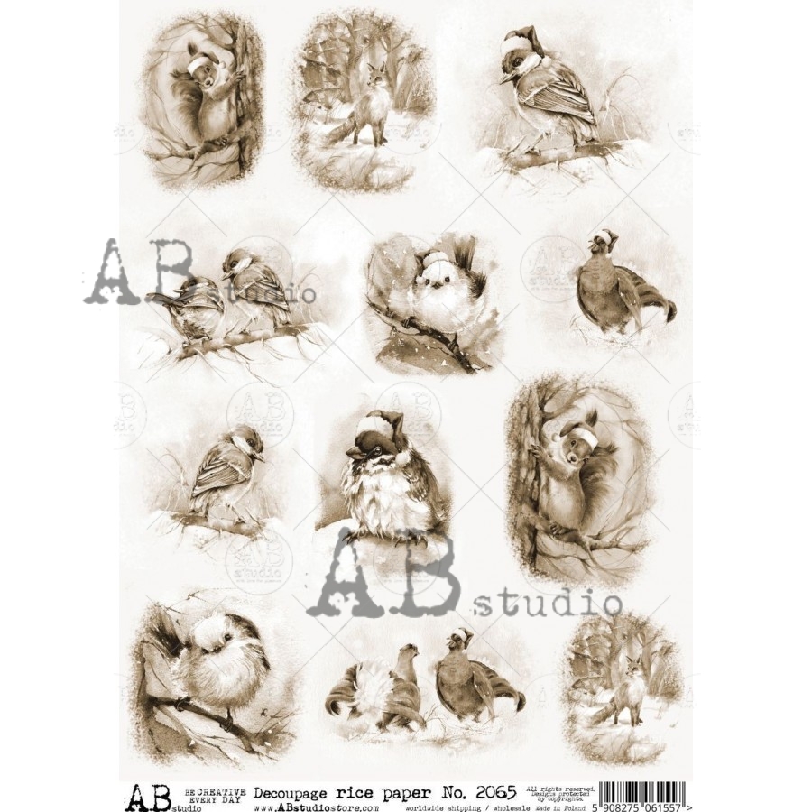 Hârtie de orez – Birds & Animals 2 – A4 1 Hârtie de orez – Birds & Animals 2 – A4