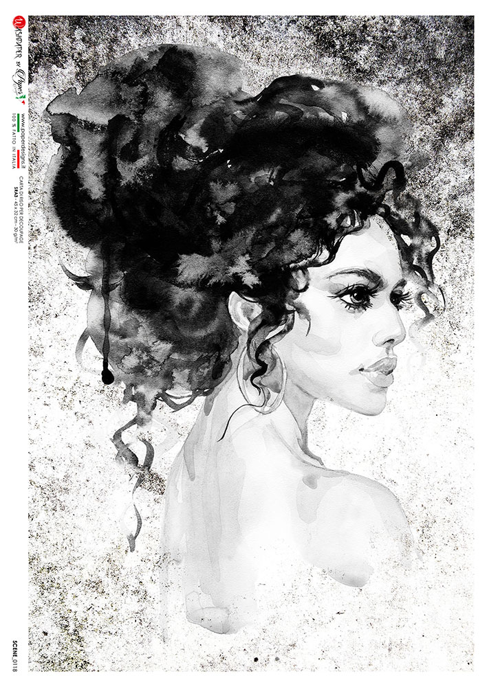 Hârtie de orez – Black and White Beauty 2 – A4 1 Hârtie de orez – Black and White Beauty 2 – A4