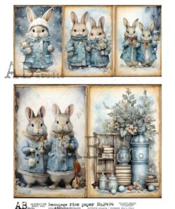 Hârtie de orez – Blue Bunnies Photos 2 - A4
